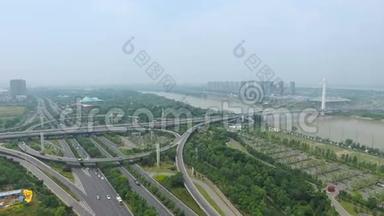 南京长江大桥公路立交鸟瞰图